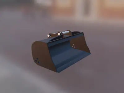 Excavator wide soil bucket 3D model