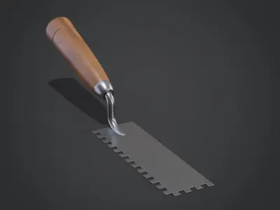 Square Notched Margin Trowel 3D model