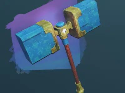 Ready To Game Stylized Hammer Low-poly 3D model