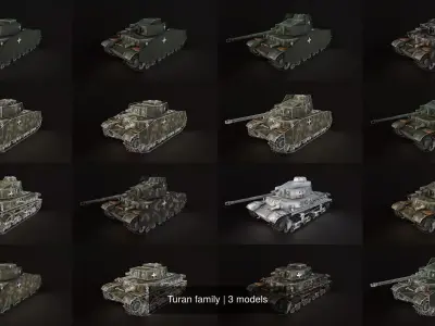 Turan family 3D Model Pack