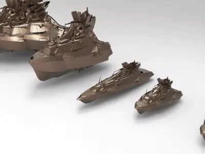 Cruise ship Advanced 5 ships  3D model