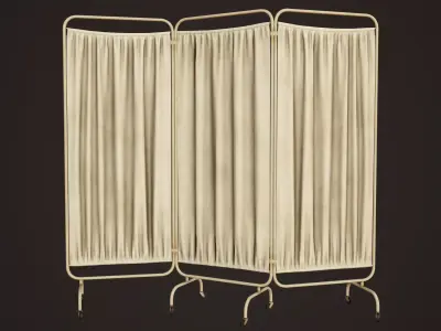 Hospital Room Divider - PBR Game Ready Low-poly 3D model