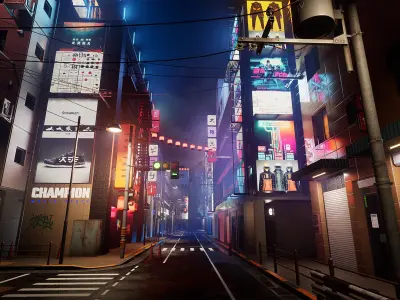 Tokyo street Part 1 Low-poly 3D model