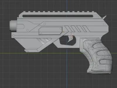 Sci-fi Pistol  Low-poly 3D model