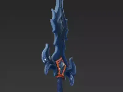 Stylized Fantasy Sword 3D Model-Print-CGI Ready 3D model
