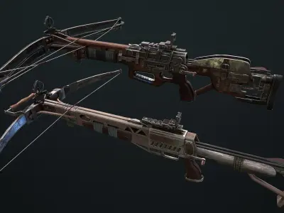 Crossbow Low-poly 3D model purchase
