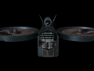 scifi helicopter 3D model purchase