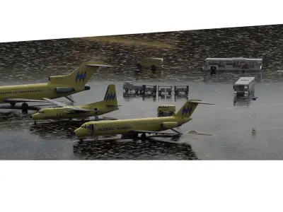 1970S FLEET Boeing 727-200  DC-9-30 and FOKKER F27 3D model