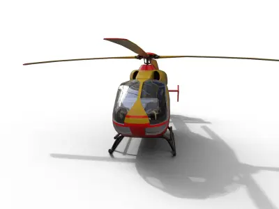 EC135 Helicopter Low-poly 3D model