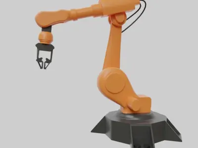 Rigged Low Poly-High Poly Robot Arm Low-poly 3D model
