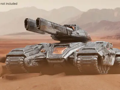Fantastic Combat Tank Damaged 3D model
