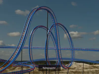 TWO Rollercoaster 3D Model Pack 3