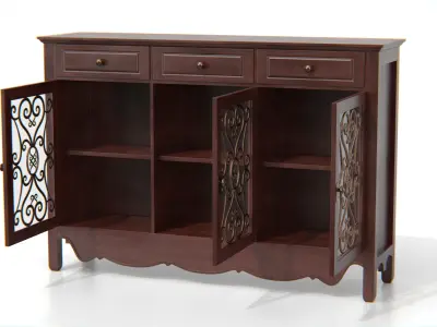 Antique Sideboard Cabinet Low-poly 3D model