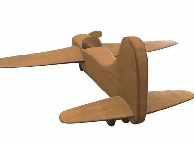 Free wooden airplane toy Free 3D model