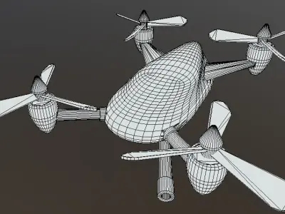 Air Force Combat Drone in 2 colors Low-poly 3D model