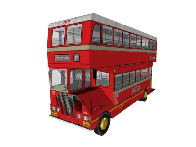 Ashok Leyland Single Cabin Double Decker bus - Mumbai City BEST Low-poly 3D model