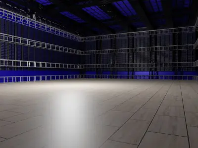 Hangar Interior Low-poly 3D model buy