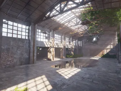 SHC Abandoned Factory hall Low-poly 3D model