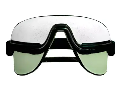 Tactical Green Safety Goggles Low-poly 3D model