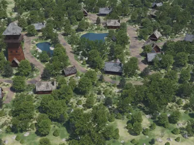 Village Landscape 3D model purchase