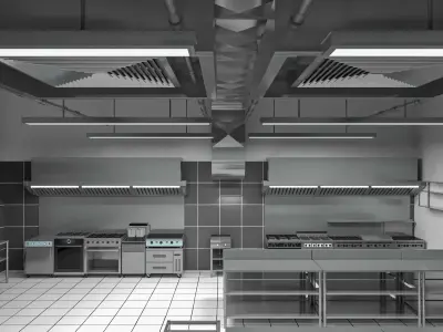 Commercial Kitchen 8 interior model 3D model