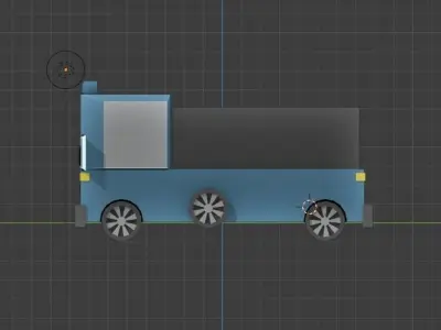 low poly truck with boxes Free low-poly 3D model