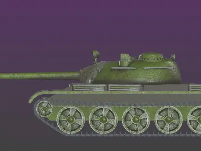 T-55 Tank 3D Model Free low-poly 3D model