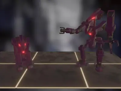 robot sentry Low-poly 3D model