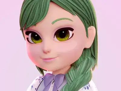 Little Girl - Fully Rigged Low-poly 3D model