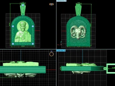 icon Saint Nicholas Rozhdestvensky with zodiac ram 1442 3D print model
