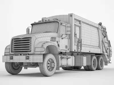 Garbage Truck Generic 02 3D model