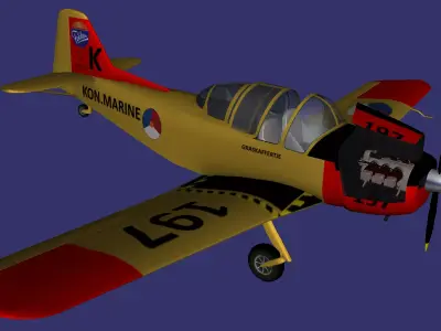Fokker S-11 Free low-poly 3D model