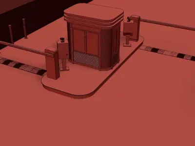 Parking security booth 3D model buy