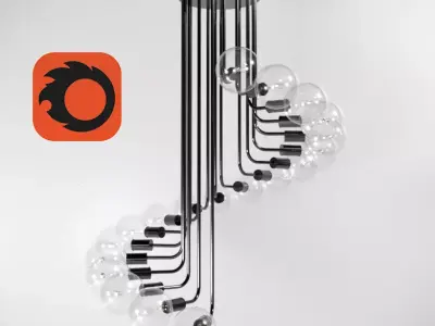 Aluminum ceiling lamps Free 3D model