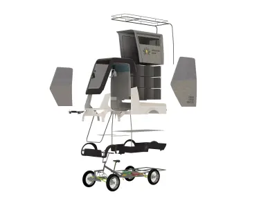 Quadracycle Utility Cargo Bike Soft Topper STEP FBX STL OBJ 3D model
