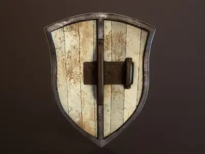 Crusader Shield Low-poly 3D model