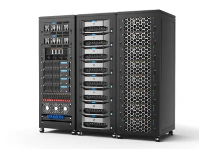  Detailed Three Server Racks 