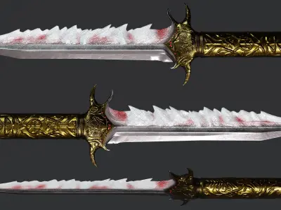 Ice Dagger Low-poly 3D model