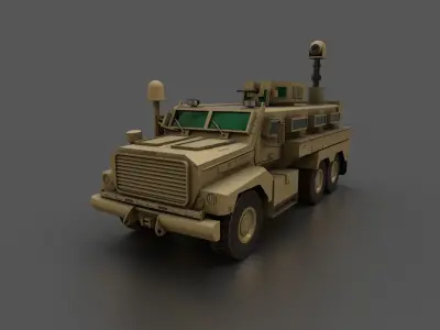 Cougar 6x6 MRAP Low-poly 3D model