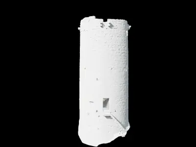 Castle Wall Tower ruins PBR Scanned Low-poly 3D model