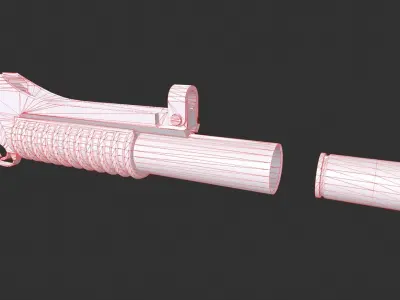 M203 Grenade Launcher Low-poly 3D model