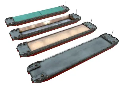 Barges   collection  01 Low-poly 3D model
