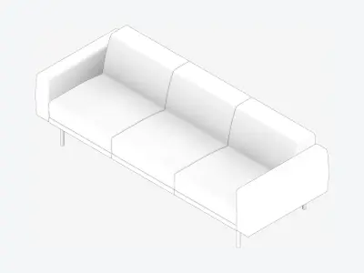 Seat - Sofa - Simplicity - Triple Low-poly 3D model