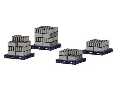 Model Railway Railroad Breeze Block Stack on a Pallet 3D print model