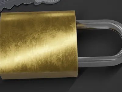 Brass Padlock 3D model