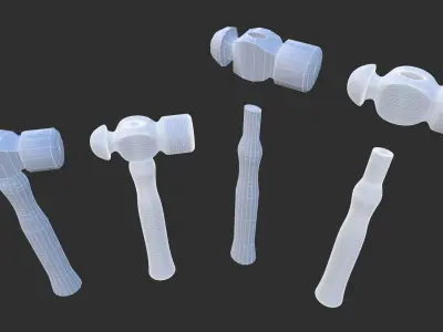 Hammer Low-poly 3D model 5