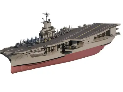 WW2 US NAVY AIRCRAFT CARRIER based on USS Intrepid   3D model