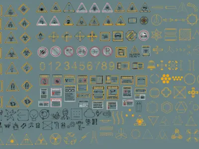Polygon Decals - 201 pieces - Collection 1 Low-poly 3D model