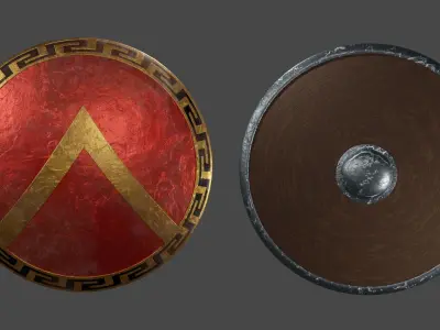 Ancient Greek City State Shields 3D Model Pack