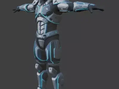 Futuristic Sci-Fi Soldier 3D Model 3D model buy